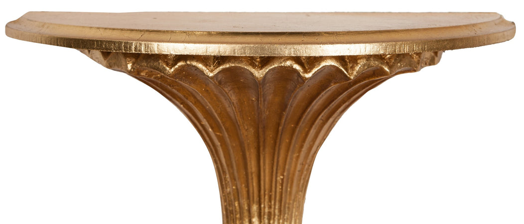 Biscottini Mensola Muro Biscottini Legno Foglia Oro Anticato 39x20x40 Design Italiano