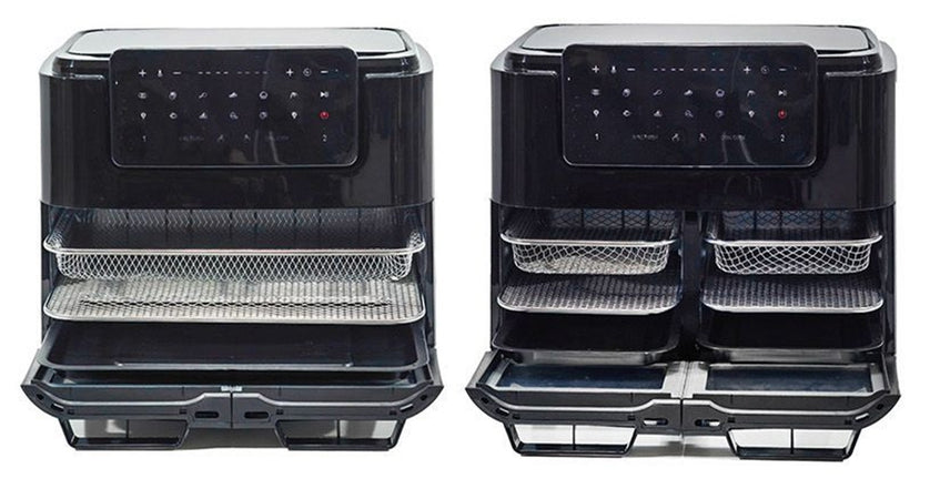 Forno + Friggitrice Ad Aria Multifunzione Con Doppio Secchio Staccabile 12lt 2600w