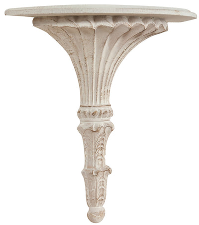 Biscottini Mensola a muro in legno finitura bianco anticato L39xPR20xH40 cm Made in Italy