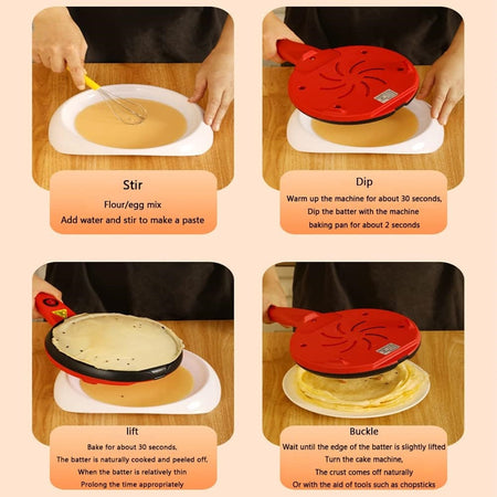 Piccola Padella Automatica Crepiera Elettrica Antiaderente Per Pancake Tortillas