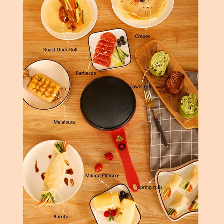 Piccola Padella Automatica Crepiera Elettrica Antiaderente Per Pancake Tortillas