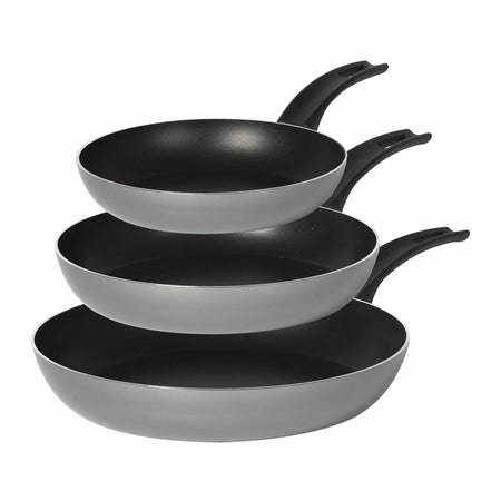 Set 3pz Padelle Antiaderenti In Alluminio Hi-titanium ⌀20/24/28cm Piano Cottura Induzione
