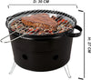 Fornacella A Carbone Tonda Barbecue Portatile Ripiano Griglia Acciaio Cuoci Carne Pesce