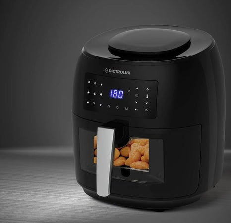 Friggitrice Ad Aria Con Oblò Da 7,4lt Temperatura Regolabile 9 Programmi Timer 1800 W