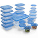 SET 21PZ CONTENITORI CON COPERCHI PER ALIMENTI IN PLASTICA TRASPARENTI IMPILABILI MICROONDE