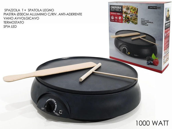 Crepiera Elettrica 1000w Piastra Macchina Per Crepes Pancake Scalda Piadina Antiaderente