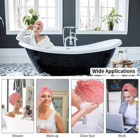 Asciugamano In Microfibra Morbida Ad Asciugatura Rapida Turbante Per Capelli Cuffia