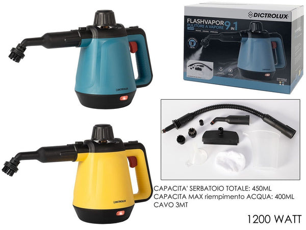 Pulitore A Vapore 9 In 1 1200 Watt Pulisce Sgrassa Sterilizza Con 9 Accessori Pulizia