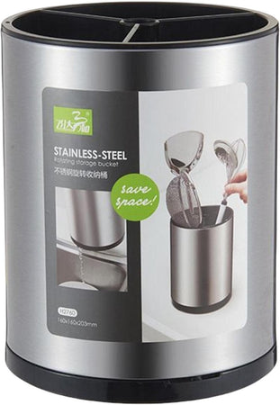 Scolaposate In Acciaio Organizer Per Posate Contenitore Rotondo Portautensili Da Cucina
