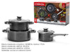 Set Batteria Di Pentole Cucina In Acciaio Al Carbonio Da 6pz Antiaderente Antigraffio