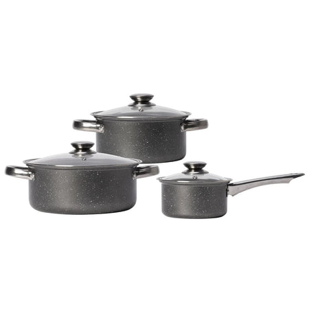 Set Batteria Di Pentole Cucina In Acciaio Al Carbonio Da 6pz Antiaderente Antigraffio