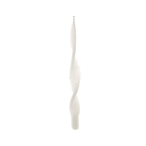 Candela Fiamma spirale lucida a cera Bianca decorazione natalizia