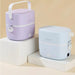 Porta Pranzo Lunch Box Scaldavivande Elettrico Portatile Con Doppio Scomparto In Acciaio