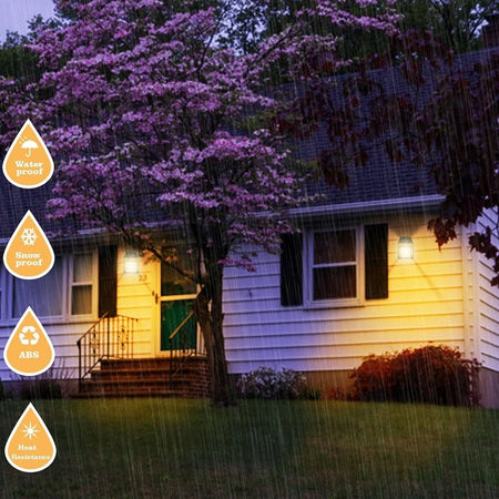 Lampada Da Parete A Luce Calda Pannello Solare A Doppio Led Con Sensore Ip65 Senza Fili