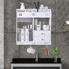 Armadietto Mobile Da Parete Bianco Per Cosmetici Medicinali Organizer Bagno Con Cassetti