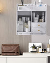 Armadietto Mobile Da Parete Bianco Per Cosmetici Medicinali Organizer Bagno Con Cassetti