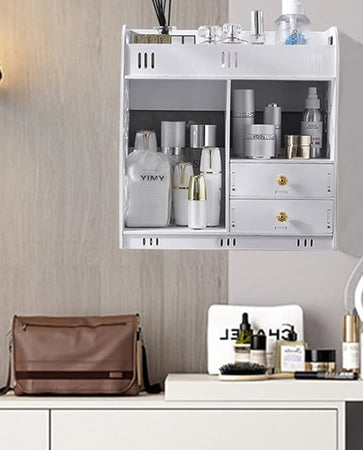 Armadietto Mobile Da Parete Bianco Per Cosmetici Medicinali Organizer Bagno Con Cassetti