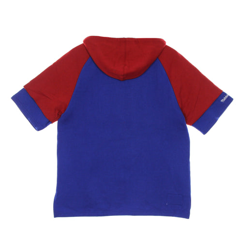 MITCHELL & NESS Felpa Cappuccio Manica Corta Uomo Nfl Fleece Hoodie Bufbil Royal da uomo