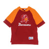 MITCHELL & NESS Felpa Cappuccio Manica Corta Uomo Nfl Fleece Hoodie Tambuc Scarlet da uomo
