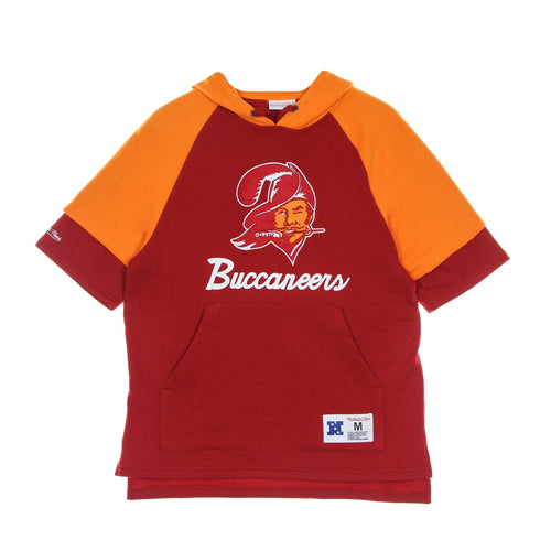 MITCHELL & NESS Felpa Cappuccio Manica Corta Uomo Nfl Fleece Hoodie Tambuc Scarlet da uomo