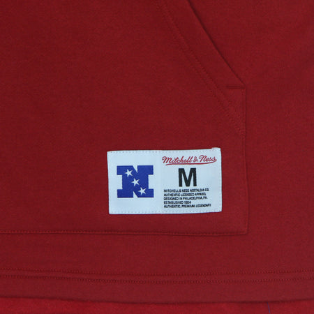 MITCHELL &amp; NESS Felpa Cappuccio Manica Corta Uomo Nfl Fleece Hoodie Tambuc Scarlet da uomo