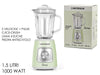 Frullatore 1000w Con Caraffa In Vetro 1.5lt 2 Velocità + Pulse Design Vintage Retrò