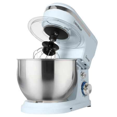 Impastatrice Planetaria Da Cucina 1000w 5lt Con Coperchio Paraschizzi 3 Ganci 6 Velocità