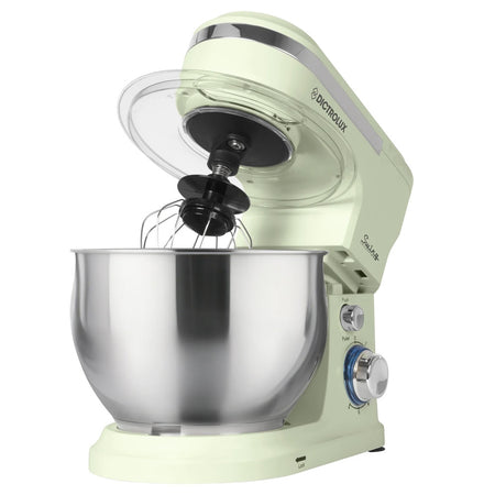 Impastatrice Planetaria Da Cucina 1000w 5lt Con Coperchio Paraschizzi 3 Ganci 6 Velocità