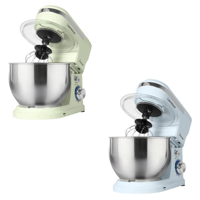 Impastatrice Planetaria Da Cucina 1000w 5lt Con Coperchio Paraschizzi 3 Ganci 6 Velocità