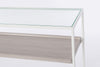 Consolle Laurel con struttura in acciaio, piano in vetro, da 120 x 30 x 75h cm