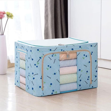 Borsa Portaoggetti Multifunzionale Pieghevole Tessuto Con Finestra Manici 66lt 50x40x33cm