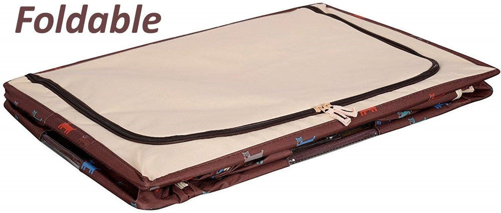 Borsa Portaoggetti Multifunzionale Pieghevole Tessuto Con Finestra Manici 66lt 50x40x33cm