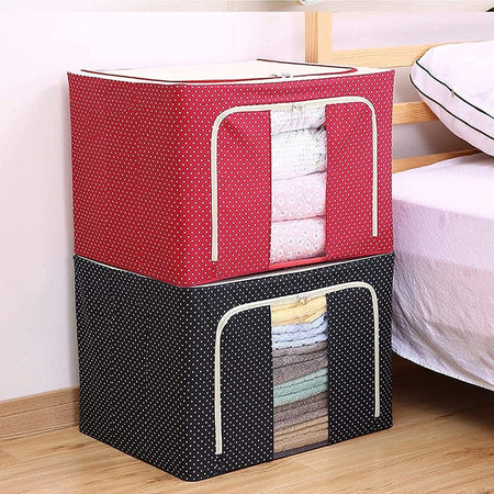 Borsa Portaoggetti Multifunzionale Pieghevole Tessuto Con Finestra Manici 66lt 50x40x33cm
