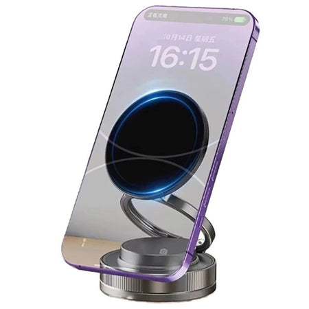 Supporto Auto Magnetico Smartphone Con Ventosa Aspira Magsafe Cerchio Girevole Rotazione