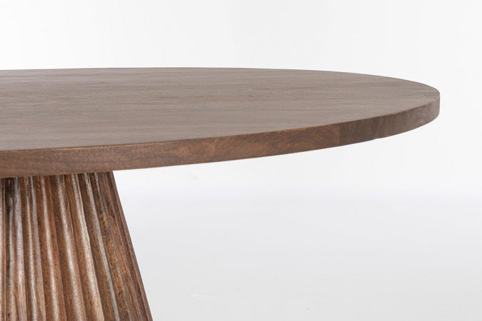 Tavolo "Orissa" con struttura in legno di mango, supporto in acciaio, Ø120 - 76 cm