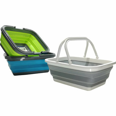 Cestino Multiuso Pieghevole Salvaspazio Con Manici Richiudibile In Plastica Silicone