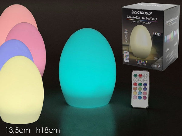 Lampada Da Tavolo 3 Led Con Telecomando 12 Colori + Modalità Flash A Batteria Timer