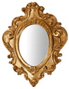 Biscottini Specchiera da parete in legno finitura foglia oro anticato L32xPR3,5xH38 cm Made in Italy