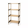 Scaffale Multiuso In Legno Di Pino 2in1 Modulare Mensola Con 4 Ripiani 92x49x28 Cm