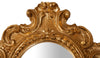 Biscottini Specchiera da parete in legno finitura foglia oro anticato L32xPR3,5xH38 cm Made in Italy