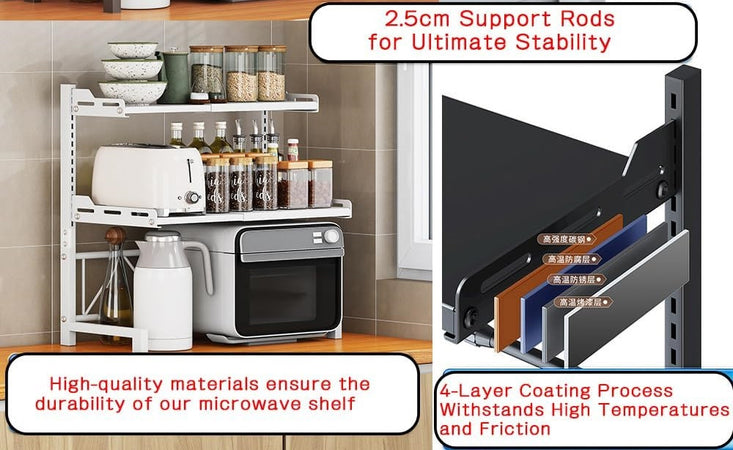 Mensola Espandibile Per Forno A Microonde Scaffale Cucina Organizzatore Tavolo Regolabile