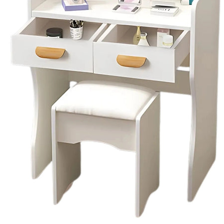 Postazione Trucco Tavolo Make Up Specchiera Toeletta Con Specchio A Cuore Sgabello Bianco
