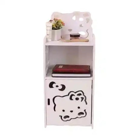 Mobiletto Design Gatto Kitty Legno Comodino Moderno Portaoggetti Soggiorno Camera Bambini