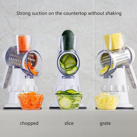 Affettatrice Verdure 3in1 Multifunzione Mandoline Grattugia Manuale Con 3 Lame Tritatutto