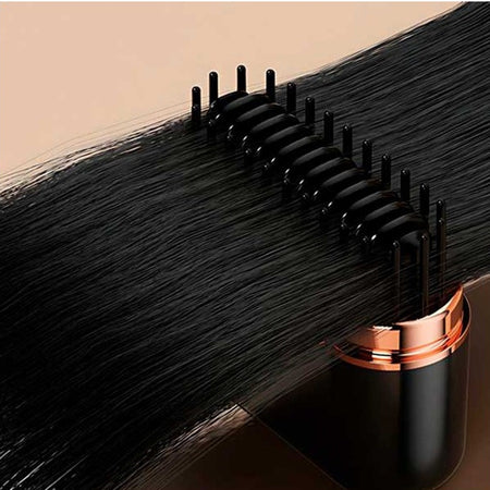 Mini Spazzola Pettine Lisciante Capelli Portatile Usb Senza Fili Con Controllo Temperatura