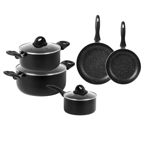 Batteria Di Pentole Padelle Da 8pz Antiaderenti In Alluminio Manici In Bakelite Induzione