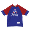 MITCHELL & NESS Felpa Cappuccio Manica Corta Uomo Nfl Fleece Hoodie Neepat Royal Blue da uomo