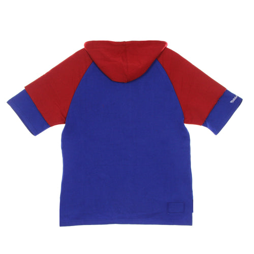 MITCHELL & NESS Felpa Cappuccio Manica Corta Uomo Nfl Fleece Hoodie Neepat Royal Blue da uomo