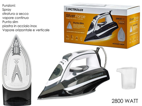 Ferro Da Stiro A Vapore 2800w Capacità 400 Ml Punta Slim Autopulente Stiratura A Secco