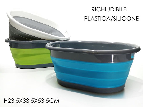 Cesta Contenitore Per Bucato Richiudibile Salvaspazio 17 Litri In Plastica Silicone